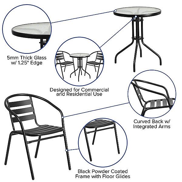 Metal Frame Patio Furniture Set Bistro Set - 10B01Y