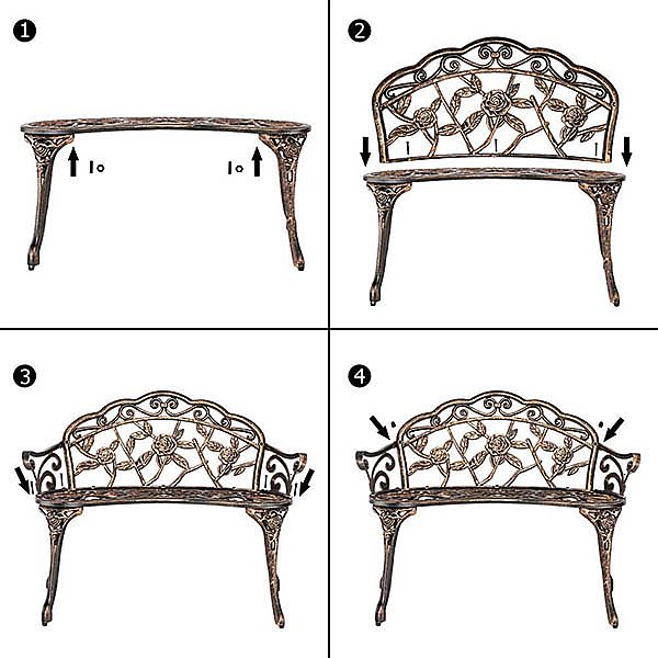 Outdoor Cast Antique Aluminum Metal Garden Chair - 10B01Z