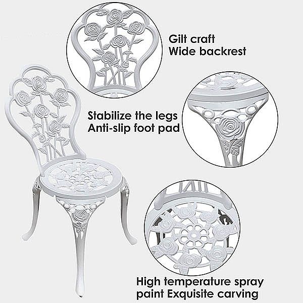 Cast Antique Outdoor Aluminum Bistro Sets - 10B02B