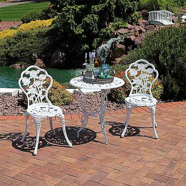 Cast Antique Outdoor Aluminum Bistro Sets - 10B02B