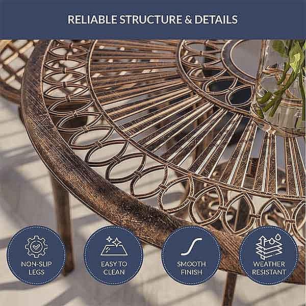 Metal Balcony Garden Patio Bistro Set - 10B02C