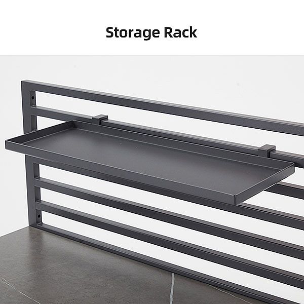 Aluminum Frame Outdoor Kitchen Countertop with Sink and Shelves - 11D13D