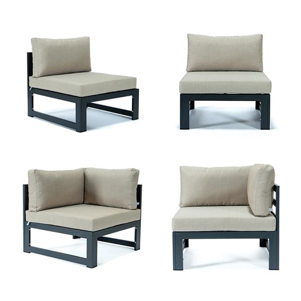 Aluminum Tube with Fire Pit Garden Outdoor Sofa Set - 11C01A
