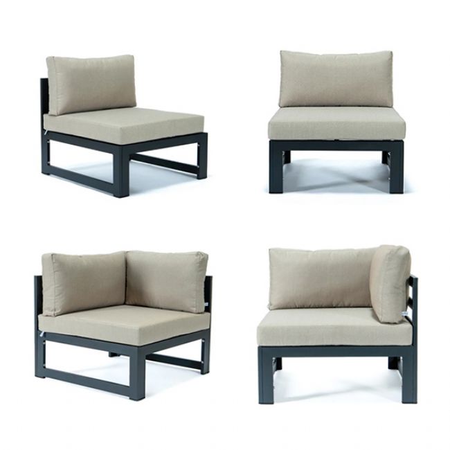 Aluminum Tube with Fire Pit Garden Outdoor Sofa Set - 11C01A