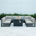 Aluminum Tube with Fire Pit Garden Outdoor Sofa Set - 11C01A