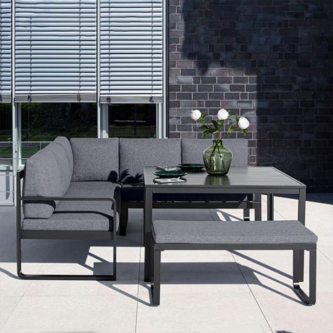 Cast Aluminum Garden Sofa Set with Table and Stool - 11C01F