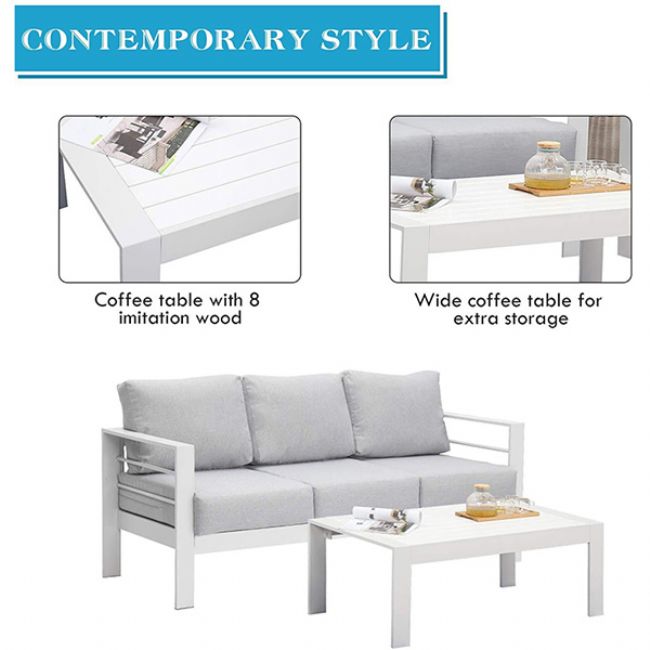 7-Seater Cast Iron Metal Outdoor Sofa Set - 11C01M