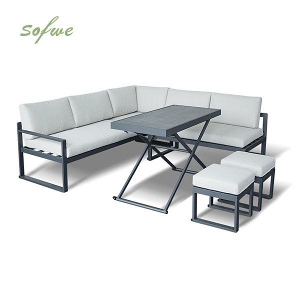 Corner Sofa with Adjustable Height Table - 11C03B