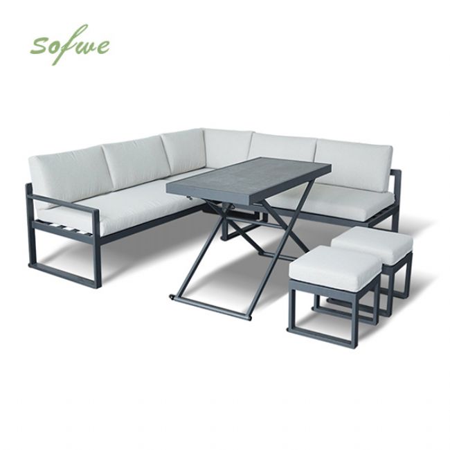 Corner Sofa with Adjustable Height Table - 11C03B