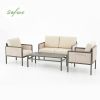 4 Pieces Outdoor Furniture Set with Glass Table - 11C03H