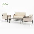 4 Pieces Outdoor Furniture Set with Glass Table - 11C03H