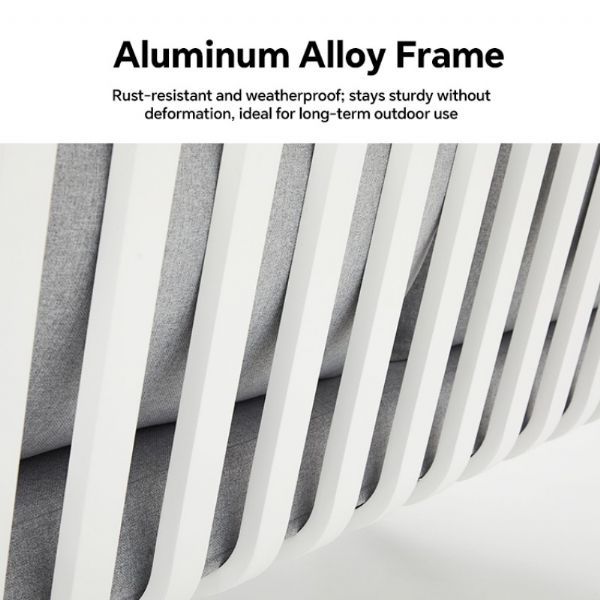 Outdoor 4-piece Aluminum Sofa Set with Wood Grain Finish - 11C11D