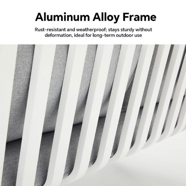 Outdoor 4-piece Aluminum Sofa Set with Wood Grain Finish - 11C11D