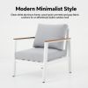 Outdoor 4-piece Aluminum Sofa Set with Wood Grain Finish - 11C11D