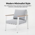 Outdoor 4-piece Aluminum Sofa Set with Wood Grain Finish - 11C11D