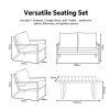 4 Piece Black Outdoor Aluminum Sofa Set - 11C11F