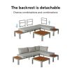 Outdoor Corner Sofa Set with Adjustable Backrest and Loveseat - 11C11G