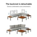 Outdoor Corner Sofa Set with Adjustable Backrest and Loveseat - 11C11G