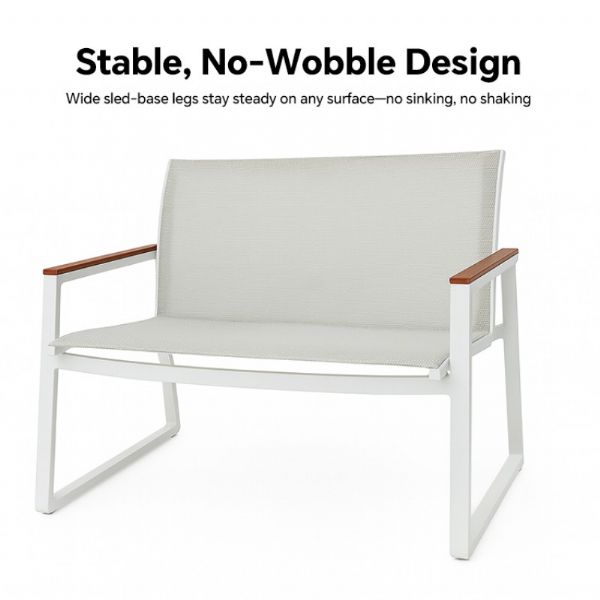 White 4-Piece Outdoor Aluminum Sofa Set - 11C11J