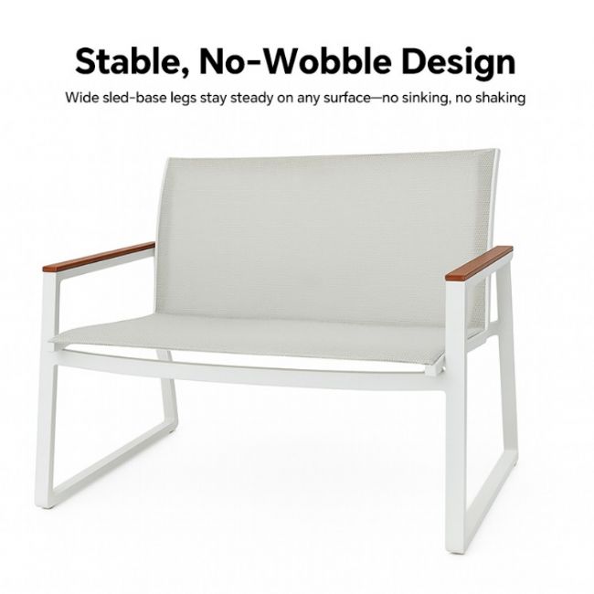 White 4-Piece Outdoor Aluminum Sofa Set - 11C11J
