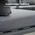 Outdoor Patio Aluminum Corner Sofa Set with a Coffee Table and Footstool - 11C12A