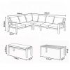 Outdoor Patio Aluminum Corner Sofa Set with a Coffee Table and Footstool - 11C12A