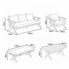 Wholesale Modern Design Outdoor Lounge Sofa Sets with X-leg Table and Bench - 11C12B