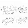 Wholesale Modern Design Outdoor Lounge Sofa Sets with X-leg Table and Bench - 11C12B