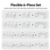 Wholesale 6-piece Outdoor Powder-coated Aluminum Patio Sofa Set with WPC Slat Table - 11C12C