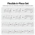 Wholesale 6-piece Outdoor Powder-coated Aluminum Patio Sofa Set with WPC Slat Table - 11C12C