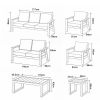 Wholesale 6-piece Outdoor Powder-coated Aluminum Patio Sofa Set with WPC Slat Table - 11C12C