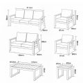 Wholesale 6-piece Outdoor Powder-coated Aluminum Patio Sofa Set with WPC Slat Table - 11C12C