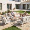 Wholesale 6-piece Outdoor Powder-coated Aluminum Patio Sofa Set with WPC Slat Table - 11C12C