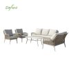 Wholesale All-weather Rope Woven Sofa Set with Outdoor Aluminum Frame Coffee Table - 11C12D