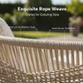 Wholesale All-weather Rope Woven Sofa Set with Outdoor Aluminum Frame Coffee Table - 11C12D