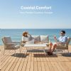 Wholesale All-weather Rope Woven Sofa Set with Outdoor Aluminum Frame Coffee Table - 11C12D
