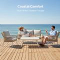 Wholesale All-weather Rope Woven Sofa Set with Outdoor Aluminum Frame Coffee Table - 11C12D
