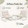 Wholesale 3-Piece Patio Lounge Set with Thick Cushions and Round Glass Table for Balcony Garden Outdoor - 11C12J