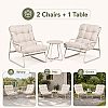 Wholesale 3-Piece Patio Lounge Set with Thick Cushions and Round Glass Table for Balcony Garden Outdoor - 11C12J