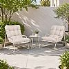Wholesale 3-Piece Patio Lounge Set with Thick Cushions and Round Glass Table for Balcony Garden Outdoor - 11C12J