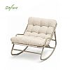 Wholesale Outdoor Rocking Lounge Chair with Thick Olefin Cushion and Galvanized Iron Frame for Patio Garden Furniture Supply - 11C12K