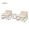 Wholesale 3-Piece Outdoor Rocking Patio Set with Thick Olefin Cushions and Steel Top Table for Balcony Garden Furniture Supply - 11C12L