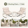 Wholesale 3-Piece Outdoor Rocking Patio Set with Thick Olefin Cushions and Steel Top Table for Balcony Garden Furniture Supply - 11C12L