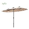 15ft Built-in LED Light Double Sided Patio Market Umbrella Wholesale - 12U01P