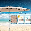 15ft Built-in LED Light Double Sided Patio Market Umbrella Wholesale - 12U01P