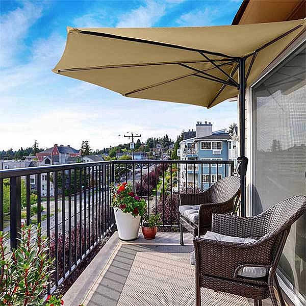Patio Half Umbrella Outdoor Balcony Half Round Umbrella Wholesale - 12U01Q