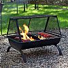Large Outdoor Rectangular Fire Pit with Grill - 10H01F