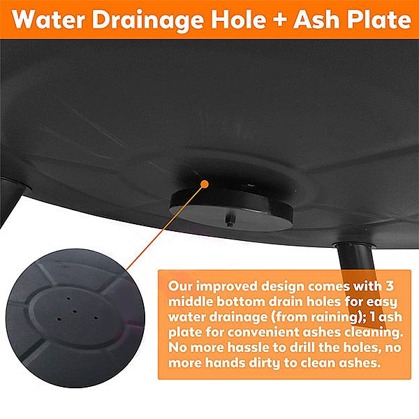 Outdoor Wood Burning Round Fire Pit Set - 10H01N