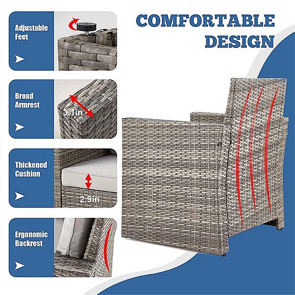 PE Rattan Furniture Outdoor Garden Combination Sofa Set - 10C01E