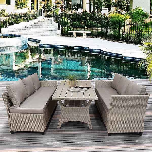 Luxury Modern Outdoor Courtyard Rattan Furniture Set - 10C01G